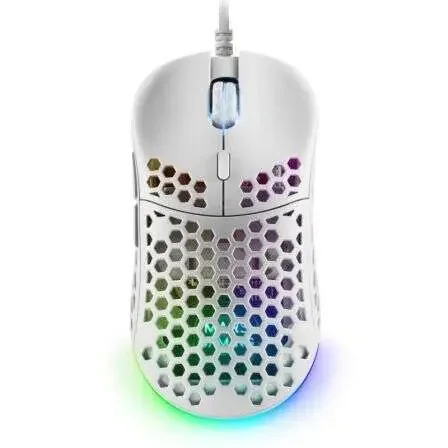 Mars Gaming MM55 Raton Gaming USB 12800dpi – Carcasa de Panel Perforado – 5 Botones – Iluminacion RGB Chroma – Uso Diestro – Cable de 1.70m