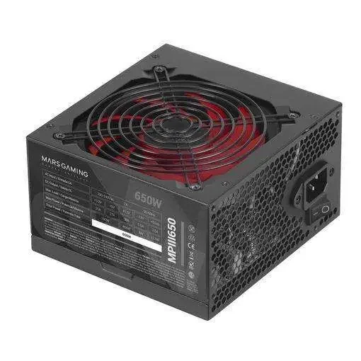 Mars Gaming MPIII650 Fuente de Alimentacion 650W ATX – 85% de Eficiencia – PFC Activo – Silenciosa
