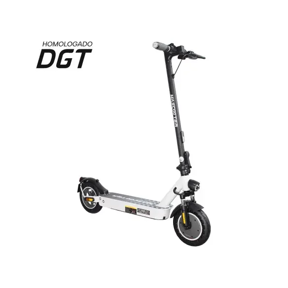 Mascooter S2 Patinete Electrico Motor 400W – Homologado DGT – Autonomia hasta 30km – Carga Maxima 100kg – Ruedas 10″ – Color Blanco/Negro