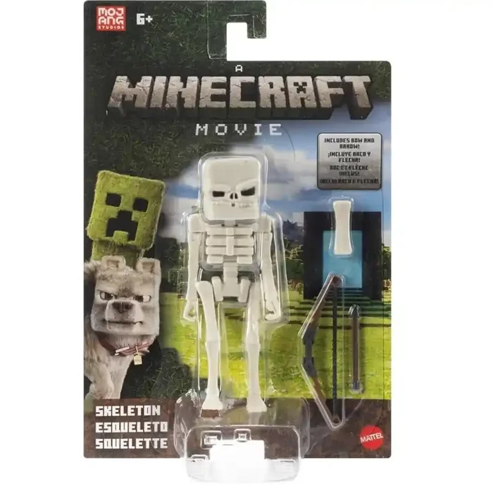 Mattel Figura articulada Minecraft Esqueleto 10 cm Inspirado en “Una película de Minecraft”, JFR60 edad + 6 años