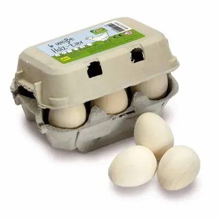 Media docena de huevos de madera Erzi