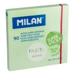 MILAN 90 NOTAS 76X76MM AUTOADHESIVAS PASTEL VERDE MENTA SUPER STICKY 41711P790