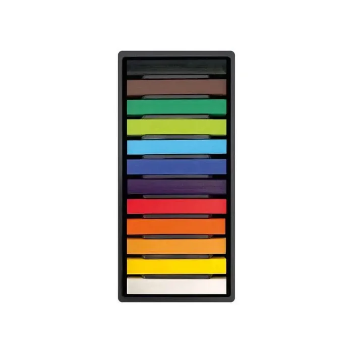 Milan Art Pack de 12 Pasteles Blandos – Colores Intensos y Brillantes – Resistentes a la Luz – Mezclables – Colores Surtidos