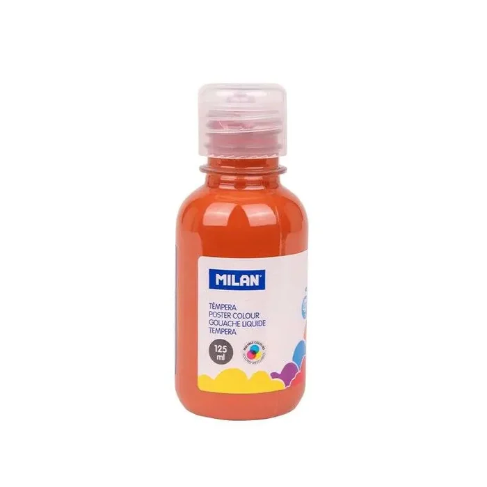 Milan Botella de Tempera – 125ml – Tapon Dosificador – Secado Rapido – Mezclable – Color Marron