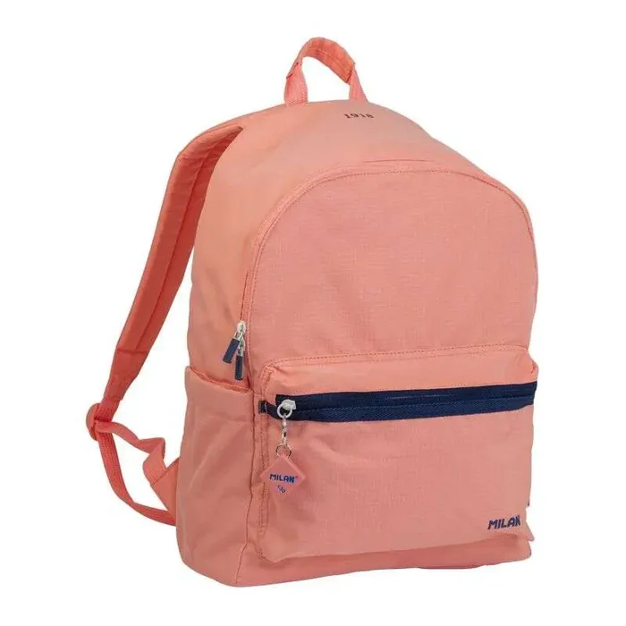 Milan Serie 1918 Mochila Urbana 22L – Bolsillo Delantero + 2 Bolsillos Laterales – Asas Regulables y Acolchadas – Tamaño 41x30x18cm – Color Rosa