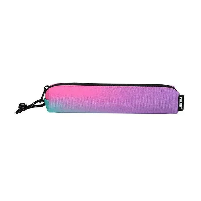 Milan Sunset Estuche Portatodo Mini Redondo – Tejido Resistente a las Roturas y Rasgaduras – Medidas 20,5×4,5x5cm – Color Rosa