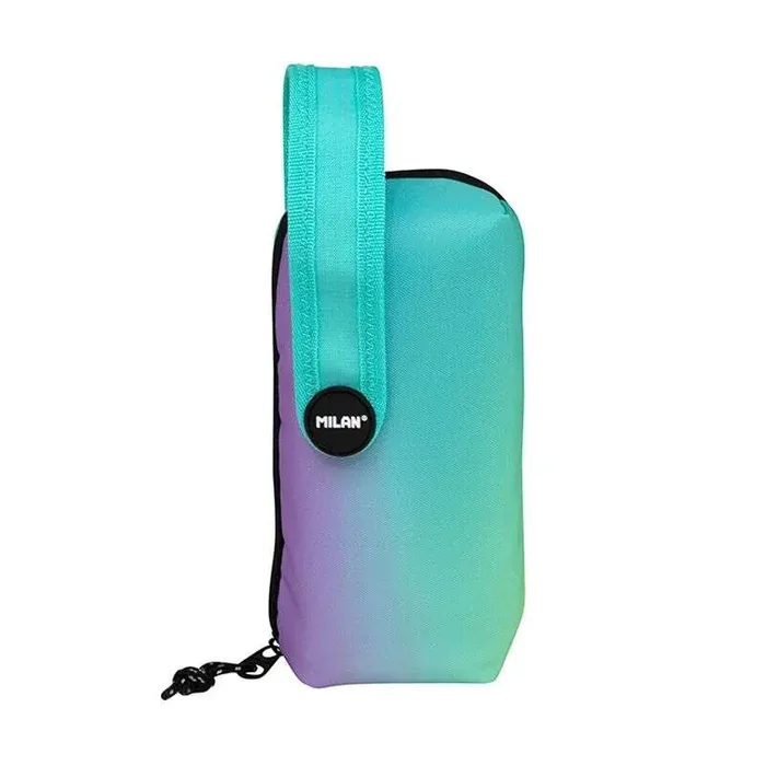 Milan Sunset Green Pack de 4 Estuches Portatodo con Contenido de Serie – Contenido Goma de Borrar, 2 Sacapuntas, Lapiz de Grafito HB, 3 Boligrafos Capsule, Regla de 15cm, 12 Lapices de Colores Ergo y 12 Rotuladores