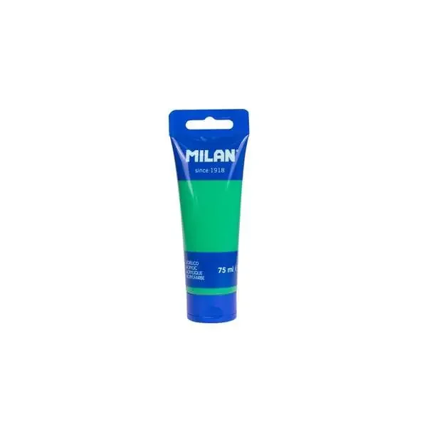 Milan Tubo de Pintura Acrilica 75ml – Pigmentos de Alta Calidad – Mezclable – Color Verde (6 uds)