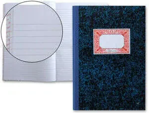 Miquel Rius Cuaderno Cartone Rayado Horizontal Tamaño Folio Natural 100 Hojas sin Numerar – Cubiertas de Carton Contracolado – Lomo de Tela Engomada Azul (5 uds)