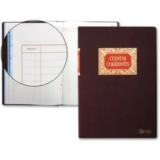 Miquel Rius Libro de Cuentas Corrientes – Tamaño Folio Natural – 100 Hojas – Forrado en Tela – Detalles en Stamping – Corte de Color Azul