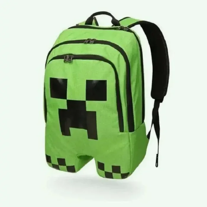 Mochila Escolar Ligera con Compartimentos Múltiples – Motivo Pixel Verde