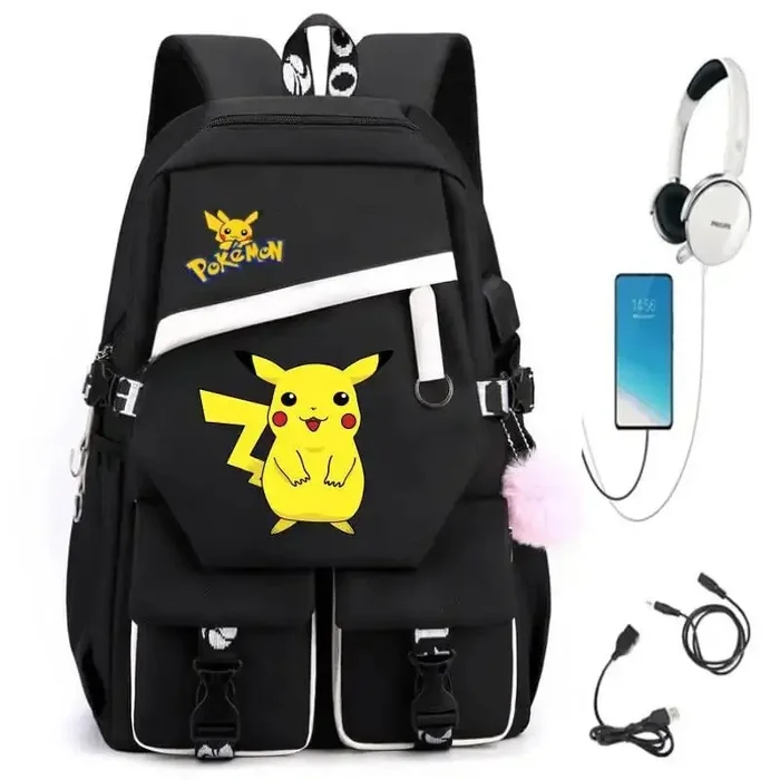 Mochila escolar Pokémon práctica y cómoda