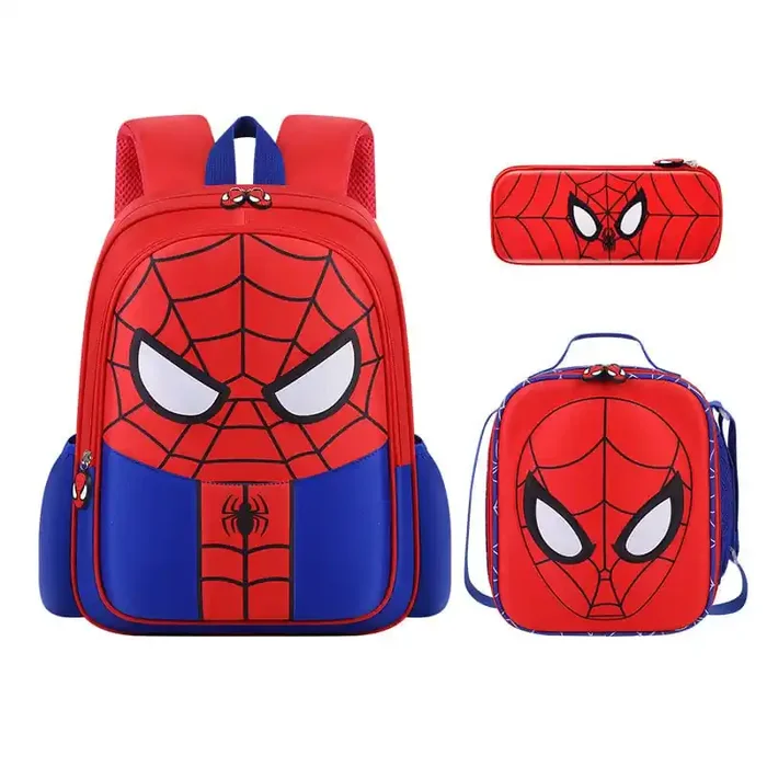 Mochila roja con diseño de Spider-Man con estuche y bolsa complementaria