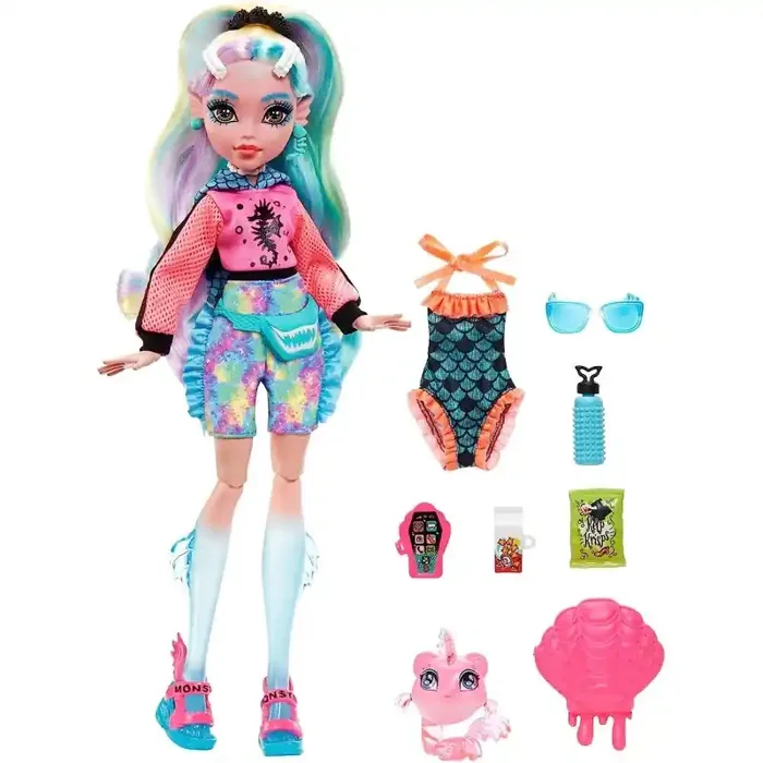 Monster High Lagoona Blue Muñeca articulada con Mascota y Accesorios de Moda HHK55 Mattel