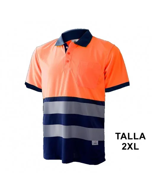 MULTIMARCA POLO ALTA VISIBILIDAD MANGA CORTA AZUL/NARANJA – 1201 – 32 T.2XL