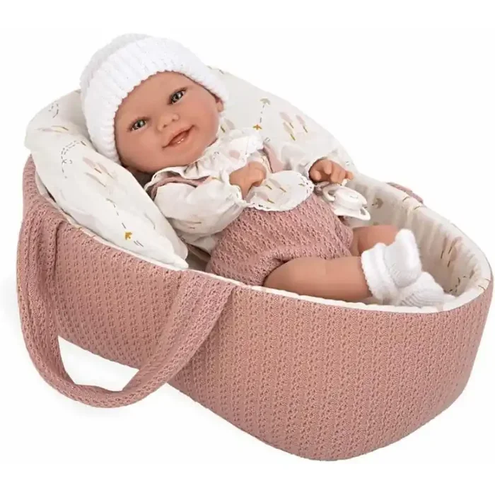 Muñeco Elegance 33cm con capazo Babyto Rosa cuerpo vinilo