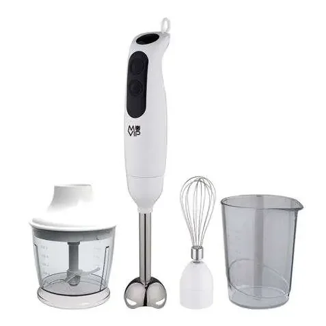 Muvip Batidora de Mano 500W + Accesorios – 2 Velocidades – Cuchilla de Acero Inoxidable – Termostato de Seguridad