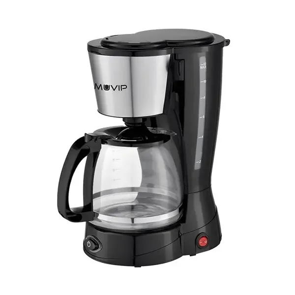 Muvip Cafetera de Goteo – Eléctrica – 800W – Funcion antigoteo – Filtro Permanente Abatible – Indicador Nivel de Agua – Contenedor transparente – Capacidad para 12 Tazas