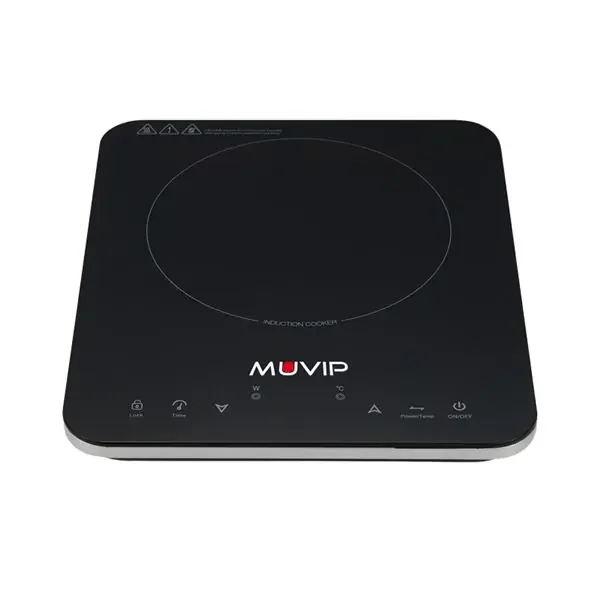 Muvip Cocina de Induccion 2000W – 10 Niveles de Potencia – Temporizador – Control contra el Sobrecalentamiento – Bloqueo Infantil