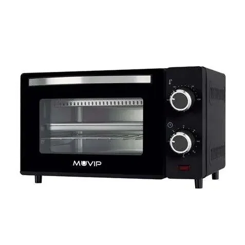 Muvip Horno de Sobremesa 650W 10L – Regulador de Temperatura 100º – 230º – Puerta de Cristal Templado – Cuerpo de Acero Inoxidable