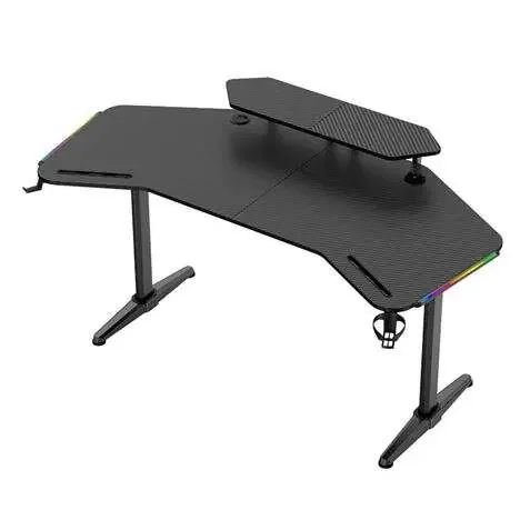 Muvip Mesa Gaming PRO1500 XL Fibra Carbono – Luz RGB Sound