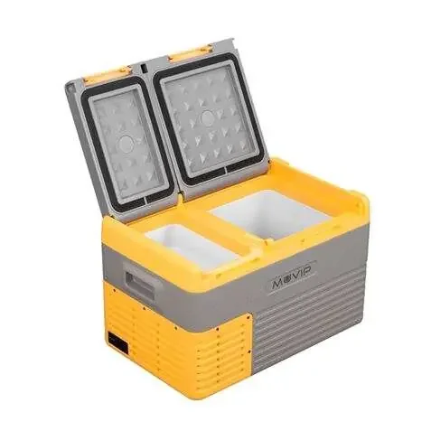 Muvip Nevera Portatil con Compresor 24 Litros Doble Zona – Compresor Silencioso – Color Amarillo