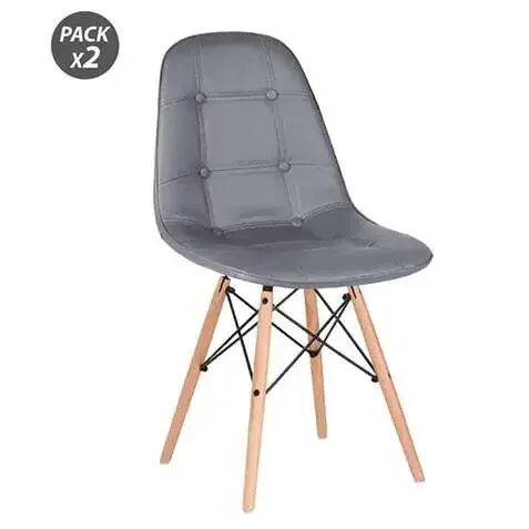 Muvip Pack 2 Sillas Design D300 – Color Gris