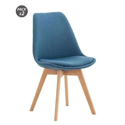Muvip Pack 2 Sillas Design D400 – Tela Azul Oscuro