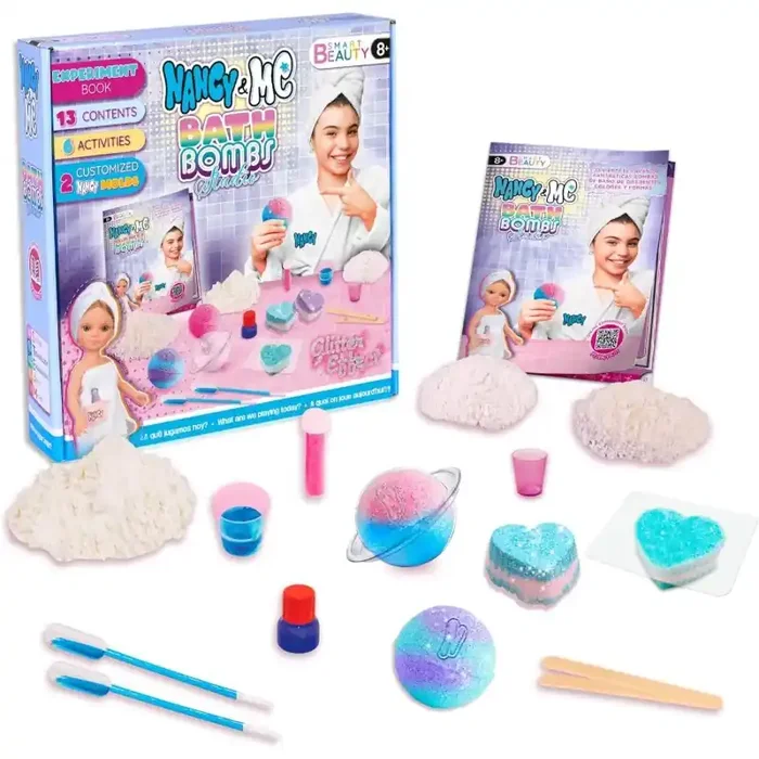 Nancy & Me – Bath Bombs Studio, Kit de Creación de Bombas de Baño, Crea tus Propias Bombas de Baños de Colores y Formas Famosa +