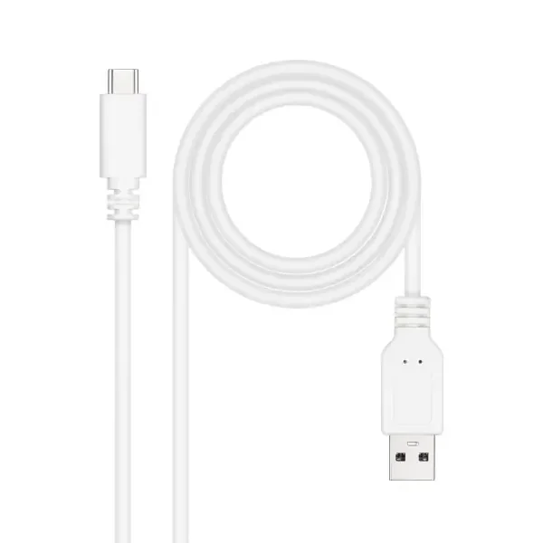 Nanocable Cable 2.0 3A USB-C Macho a USB-A Macho – Longitud 1m – Color Blanco
