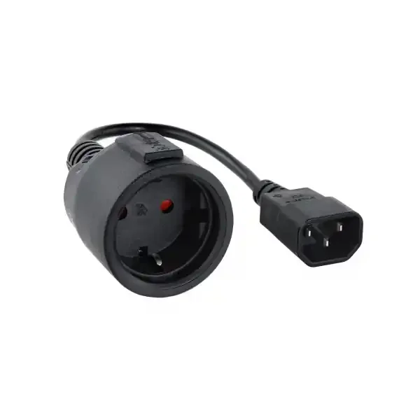Nanocable Cable Adaptador de Corriente para SAIS C14/M a CEE7/H 16A 0.5m – Color Negro