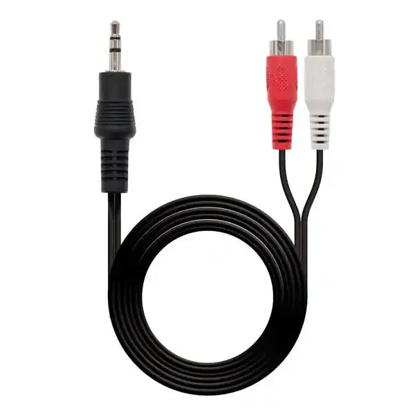 Nanocable Cable Audio Estereo Jack 3.5mm Macho a 2x RCA Macho 5m – Color Negro