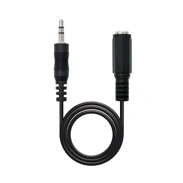 Nanocable Cable Audio Estereo Jack 3.5mm Macho a Jack 3.5mm Hembra 5m – Color Negro