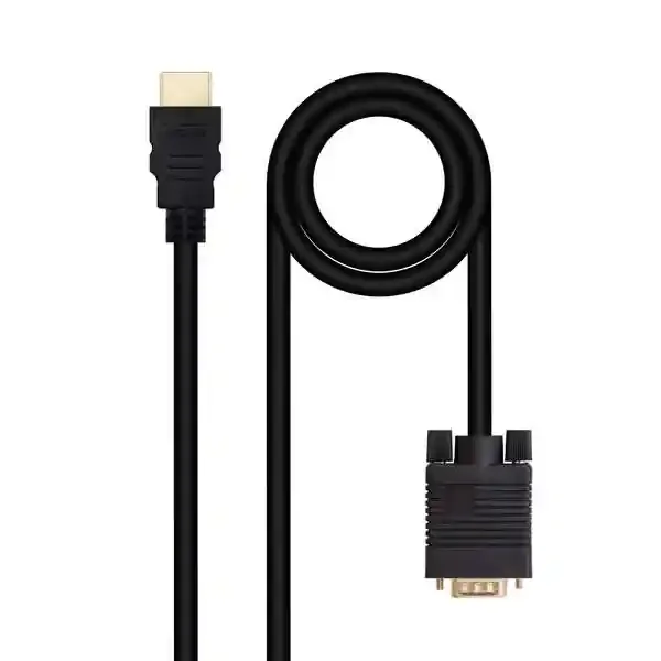 Nanocable Cable Conversor HDMI a VGA, HDMI/M-VGA/M 1.8m – Color Negro