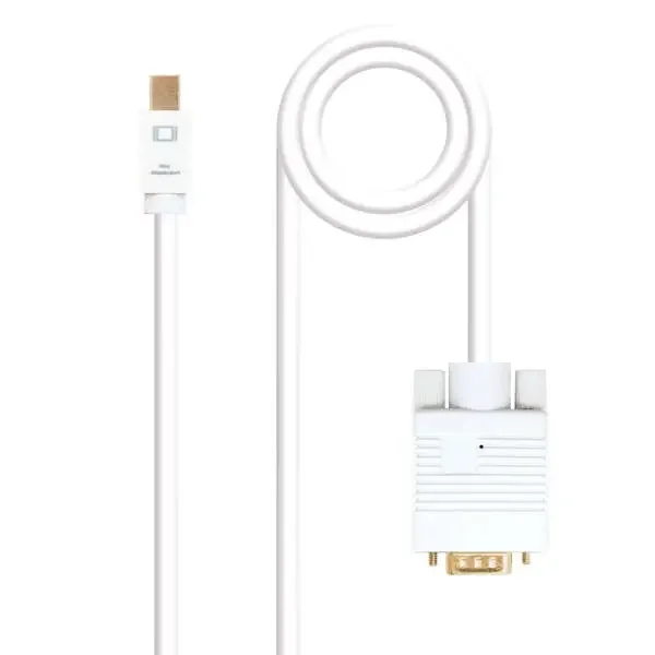 Nanocable Cable Conversor Mini DP Macho a VGA Macho 3m – Color Blanco