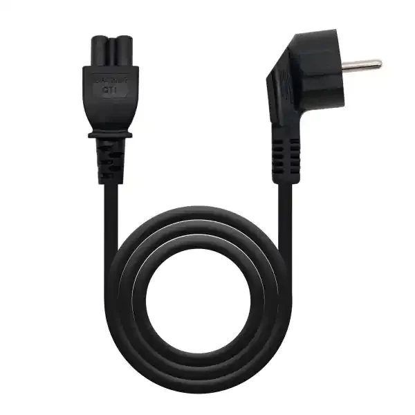 Nanocable Cable de Alimentacion CEE7 Acodado Macho a M-C5 Hembra Trebol 3m – Color Negro