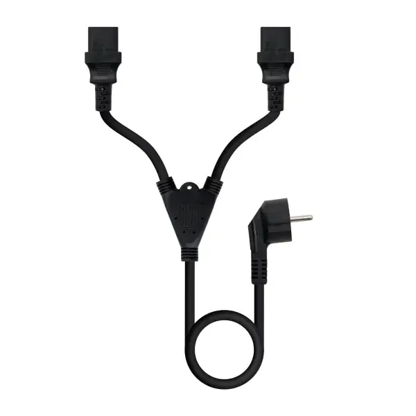 Nanocable Cable de Alimentacion CEE7 Macho a 2x C-13 Hembra 3m – Color Negro