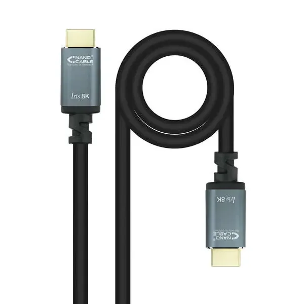 Nanocable Cable HDMI 2.1 IRIS 8K Macho a HDMI 2.1 IRIS 8K Macho 1m – Color Negro