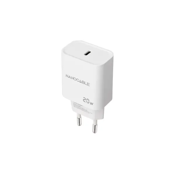 Nanocable Cargador de Pared USB-C/PD 20W – Color Blanco