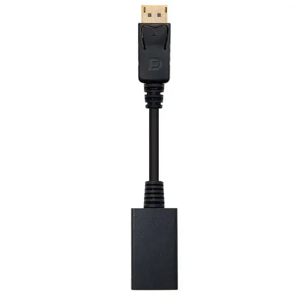 Nanocable Conversor DisplayPort a HDMI – DP/M-HDMI A/H – 15 cm – Color Negro