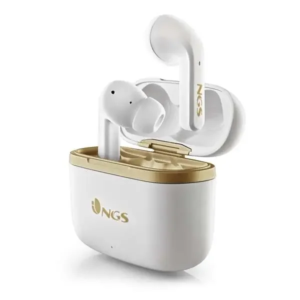 NGS Artica Trophy White Auriculares Intrauditivos Bluetooth 5.1 TWS – Cancelacion de Ruido – Manos Libres – Autonomia hasta 6h – Base de Carga