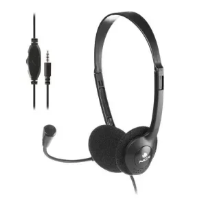 NGS AURICULARES CON CABLE PARA PORTATIL – MICROFONO AJUSTABLE – DIADEMA AJUSTABLE – CONTROL DE VOLUMEN – CONEXION DE AUDIO DE 3.5MM – COLOR NEGRO