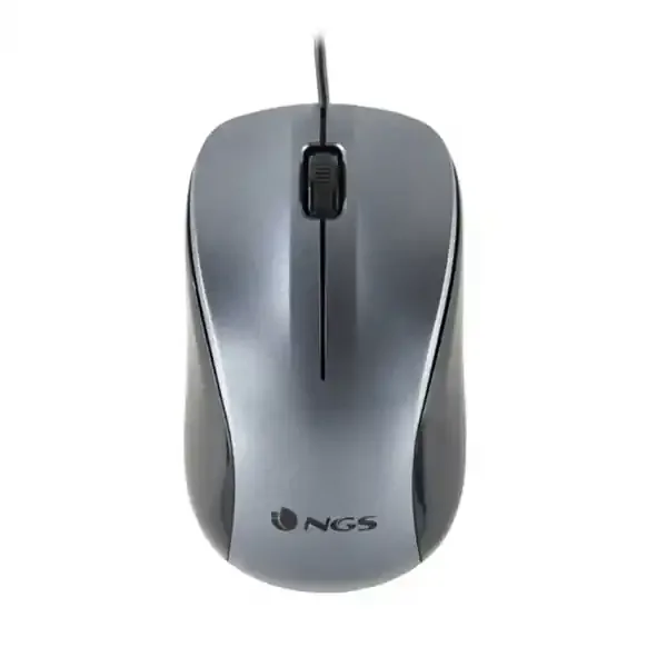 NGS Crew Raton USB 1200dpi – 3 Botones – Uso Ambidiestro – Cable de 1.30m – Color Gris/Negro