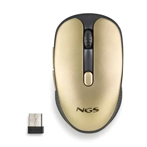 NGS Evo Rust Gold Raton Inalambrico USB 1600dpi – 5 Botones – Recargable – Uso Diestro