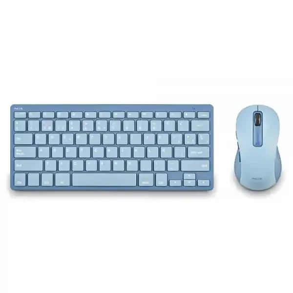 NGS Fantasy Pack Teclado Compacto Silencioso + Raton Silencioso 1600dpi 5 Botones – Conexion 2,4GHz, BT1 y BT2 – Color Azul
