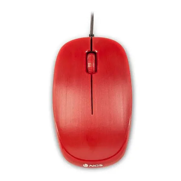 NGS Flame Raton USB 1000dpi – 3 Botones – Uso Ambidiestro – Color Rojo