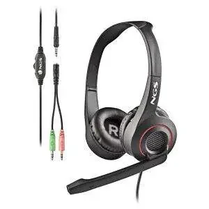 NGS MSX 10 Pro Auriculares con Microfono Plegable – Diadema Ajustable – Almohadillas Acolchadas – Control en Cable – Cable de 1.80m