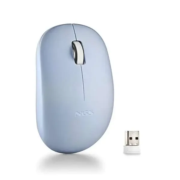 NGS Raton Inalambrico con Teclas Silenciosas – 2 Botones – Ambidiestro – Color Azul