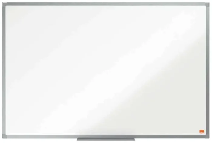 Nobo Essence Pizarra Magnetica de Acero Vitrificado 900x600mm – Montaje en Esquinas – Marco de Aluminio Anodizado – Bandeja para Rotuladores – Color Blanco