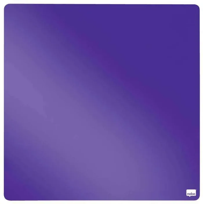 Nobo Tile Mini Pizarra Magnetica 360x360mm – sin Marco – Almohadillas Adhesivas e Imanes – Diseño Creativo y Colorido – Color Violeta